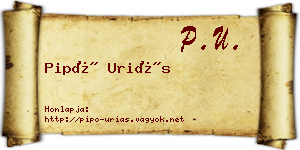 Pipó Uriás névjegykártya
